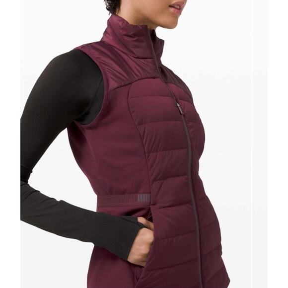 Lululemon Down For It All Vest Goose Down Burgundy Red Cassis sz 6 PRISTINE - Picture 9 of 10